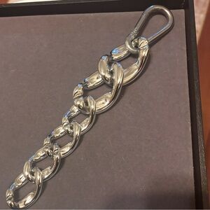 Chain Bag Charm - Faux Silver / Plastic - Silver Ring / Clasp